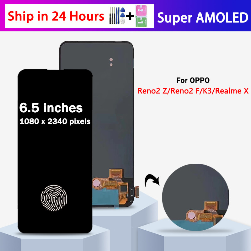 Super AMOLED for Oppo Reno2 Z Reno 2 Z Lcd PCKM70 Display Digital Touch Screen for Oppo Reno2 F CPH1