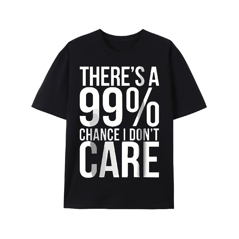 Kaus Pria "99% I Don't Care" - Desain Grafis dengan Attitude yang Santai & Keren.Model Oversize, Bah