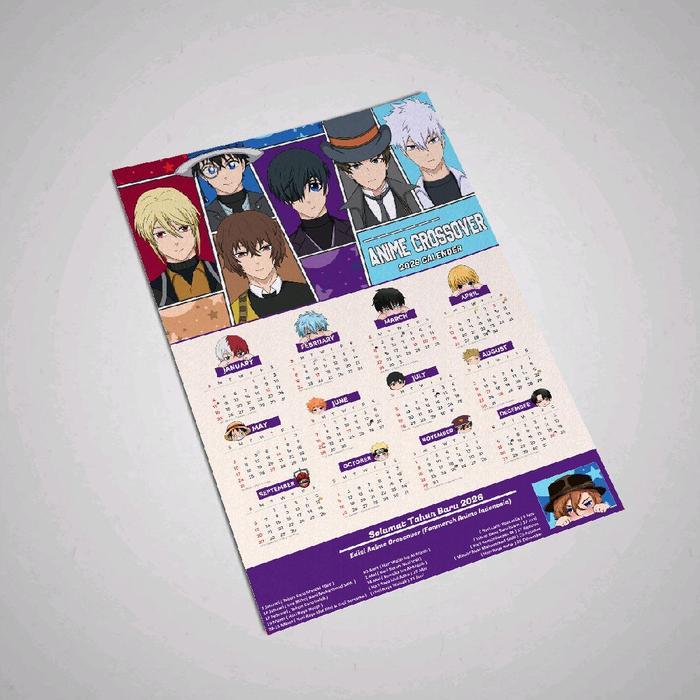 KALENDER MANGA 2026 - Poster Kalender Anime Tahun Baru Hijriah Demon Slayer - Animecrossover A 2026 