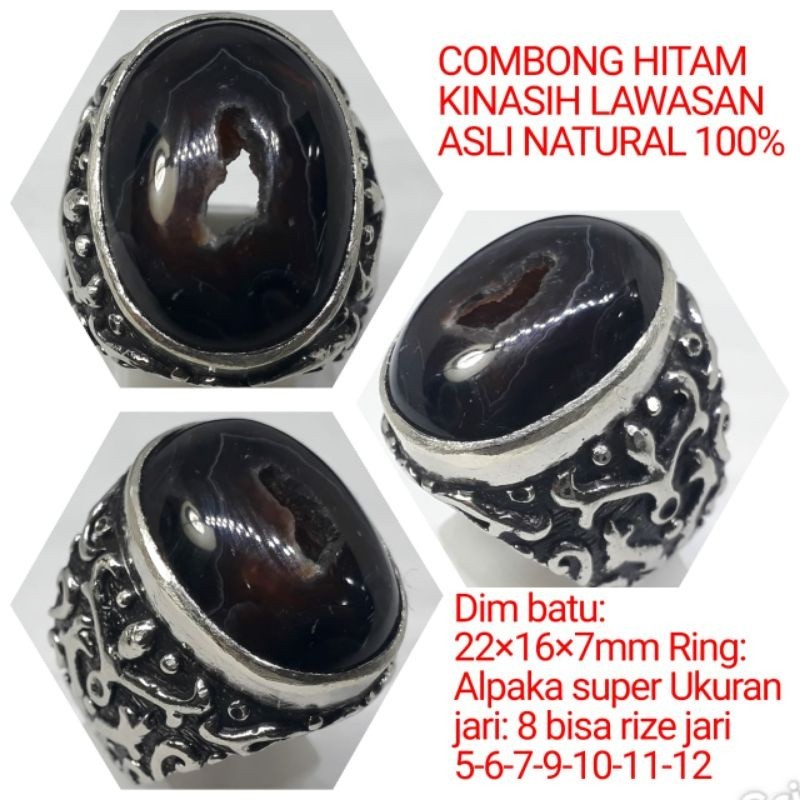 CINCIN BATU COMBONG HITAM KINASIH LAWASAN NATURAL 100%