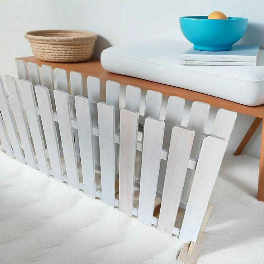 Pagar Kayu Kandang Anjing Pagar Taman Pagar Penyekat Kolam Pagar Besar Tinggi 60 Cm Full Putih