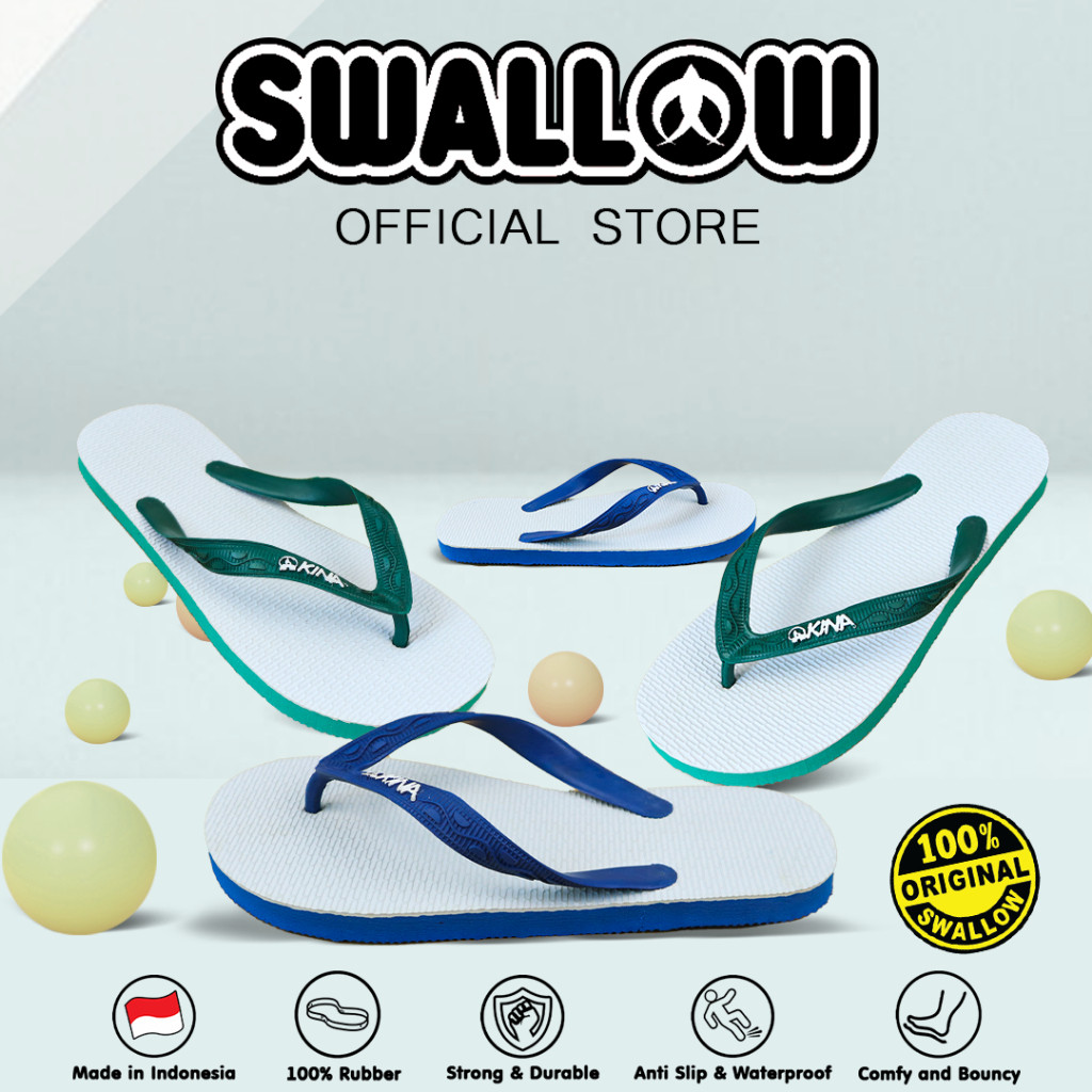 Okina Sandal Jepit 05 BK Size 11 - Sendal Karet Dewasa Wanita Pria Anti Selip