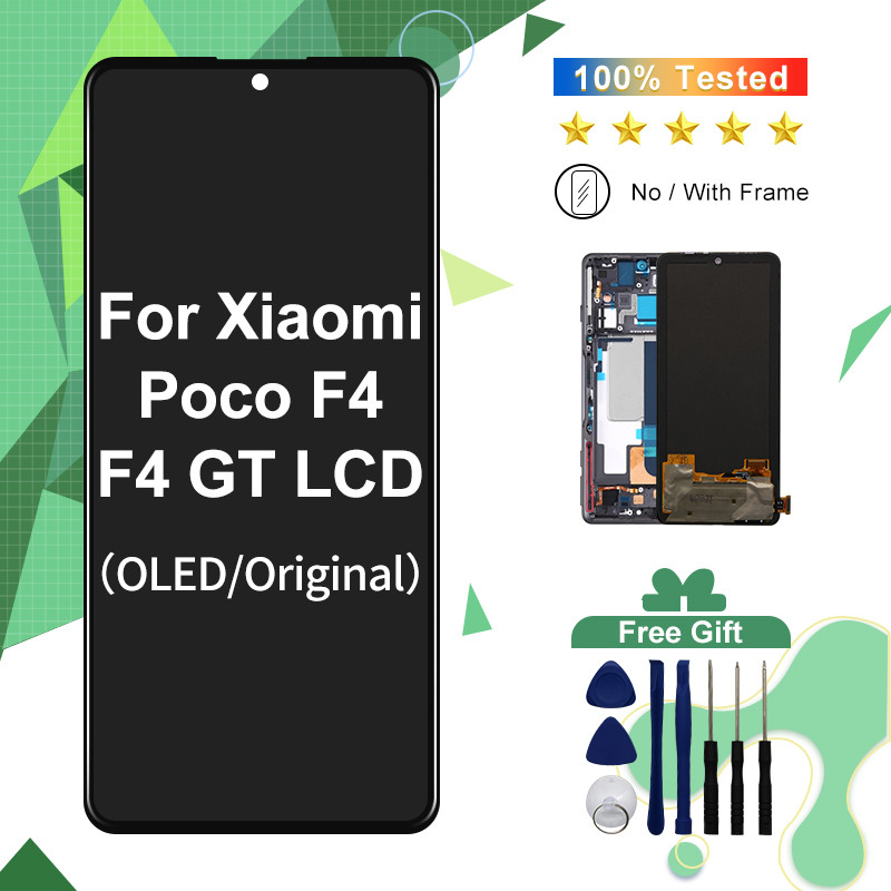 Amoled para xiaomi poco f4 lcd 22021211rg tela de toque gitador peças reposição para poco f4 gt lcd 