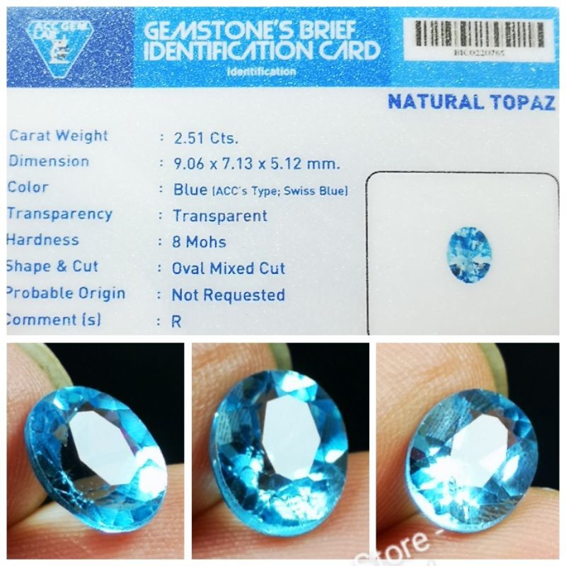 Natural Blue Zircon Diamond Top Colour Hot Luster Plus Memo HQ