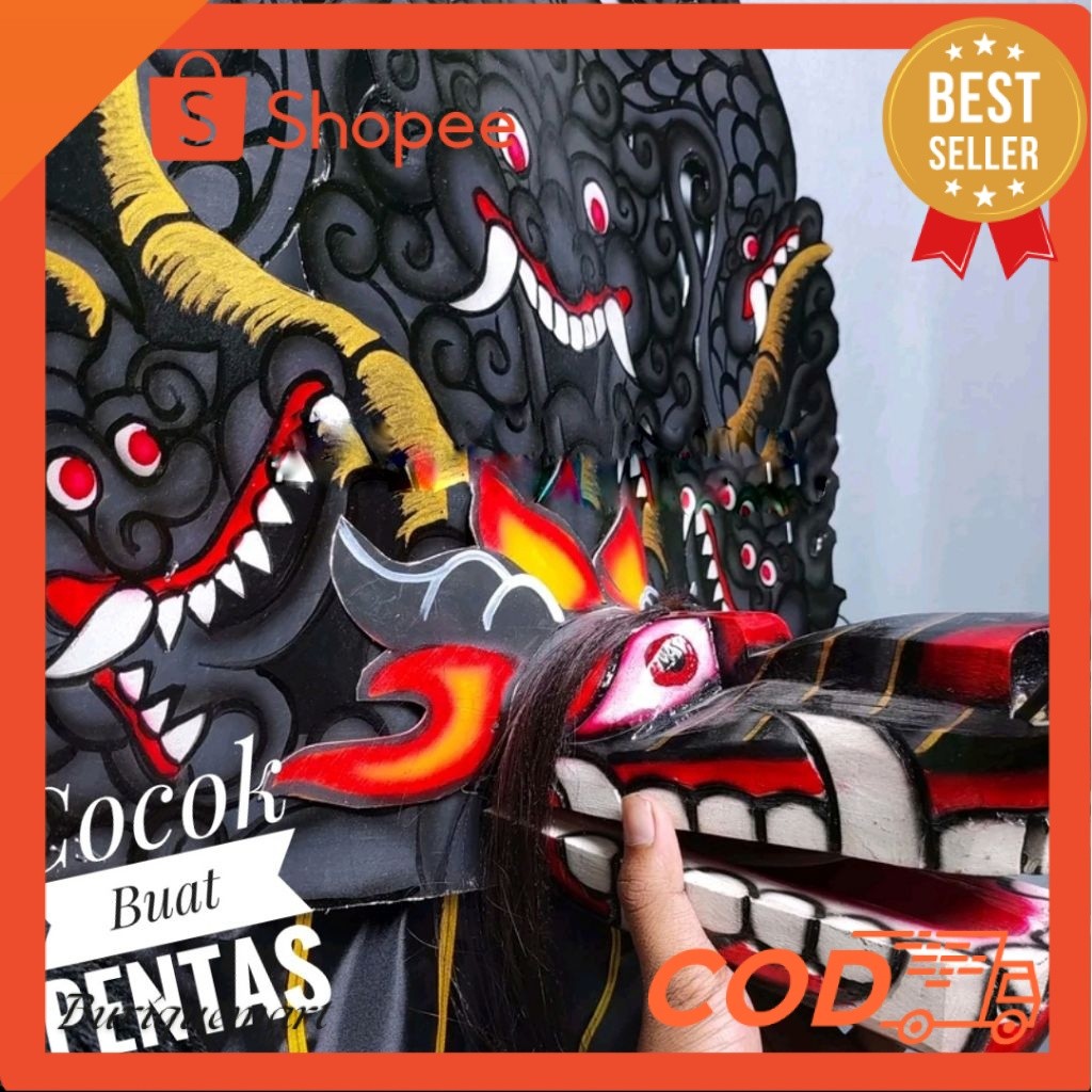 Barongan Reog Kayu Asli Anak | Ukiran Rapi Ponorogo – Ringan & Kuat untuk Pentas BRQ