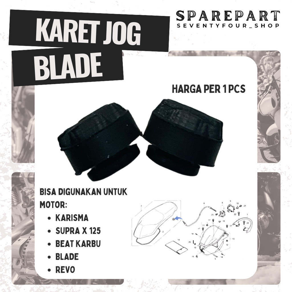 KARET DUDUKAN JOK HONDA KARISMA SUPRA BEAT KARBU BLADE REVO KARET GANJAL JOK MOTOR