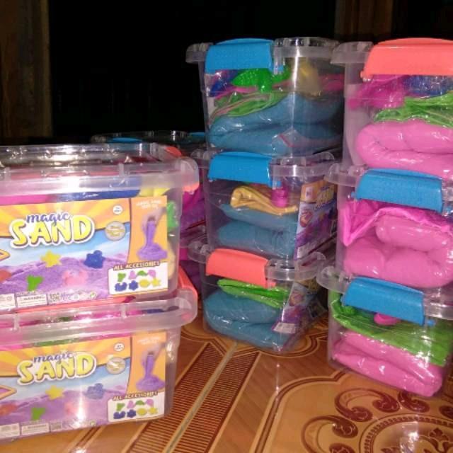 Promo ( BISA COD ) PROMO Mainan Anak Pasir 1kg  Ada Cetakannya / Mainan Pasir Ajaib / Mainan Pasir K