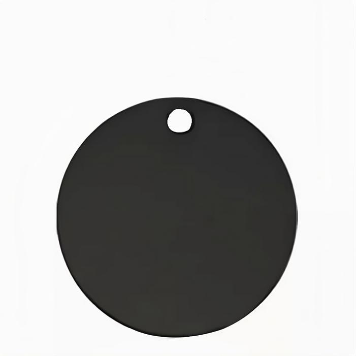 Laser Engraved Custom Stainless Steel Dog Tag (Round) - Black