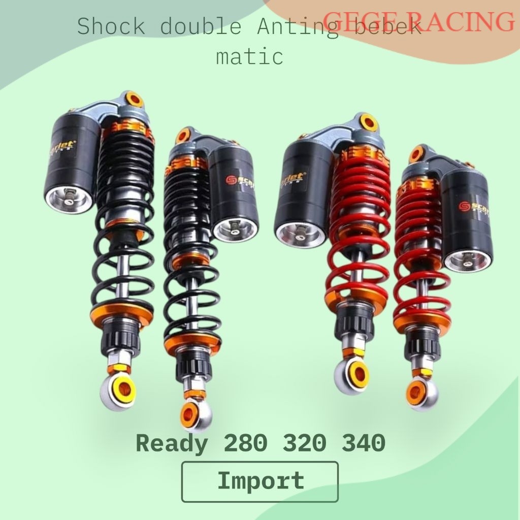 Shockbreaker SHOCK SCARLET RACING 8923 TYPE GT-SERIES DOUBLE TABUNG ATAS 280MM 340MM 360MM KHUSUS MO