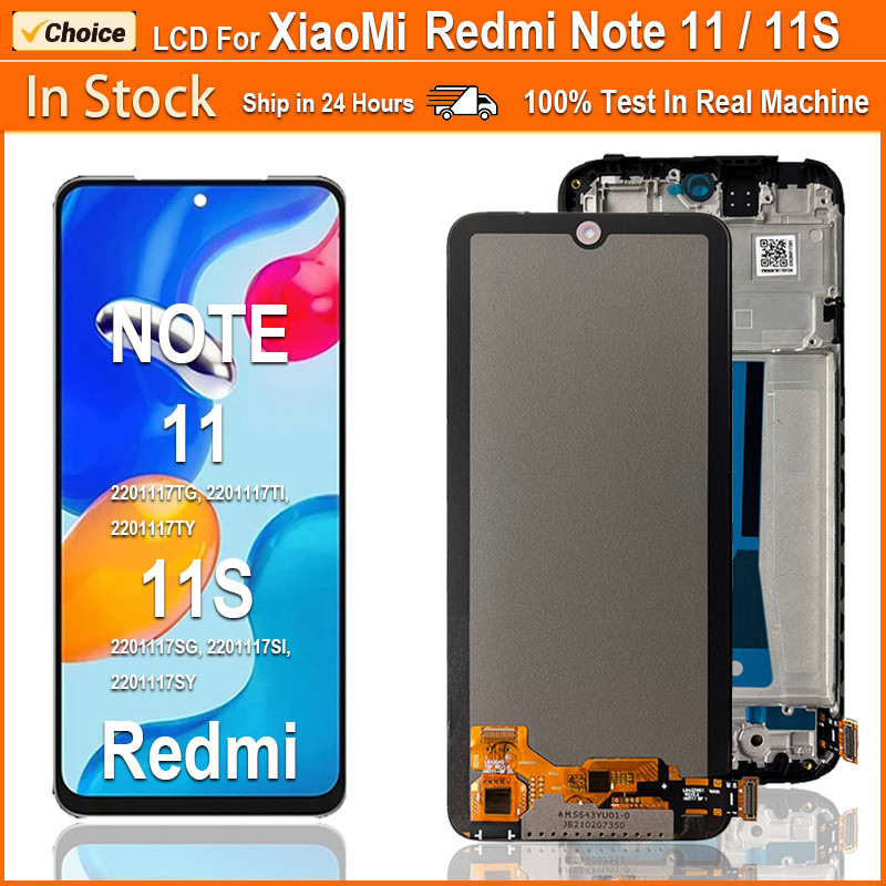 Super AMOLED LCD For Xiaomi Redmi Note 11 LCD 2201117TG LCD splay Touch Screen gitizer Assembly For 