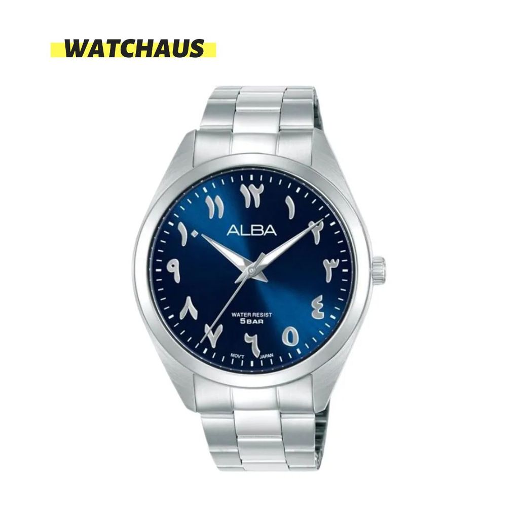 JAM TANGAN PRIA ALBA CLASSIC ARX159X1 ARX159 ANALOG BLUE DIAL STAINLESS STRAP