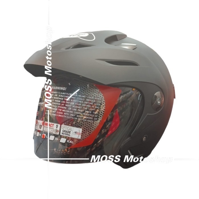 HELM KYT ROMEO SOLID BLACK MATT | HELM HALF FACE KYT | ORIGINAL PRODUCT