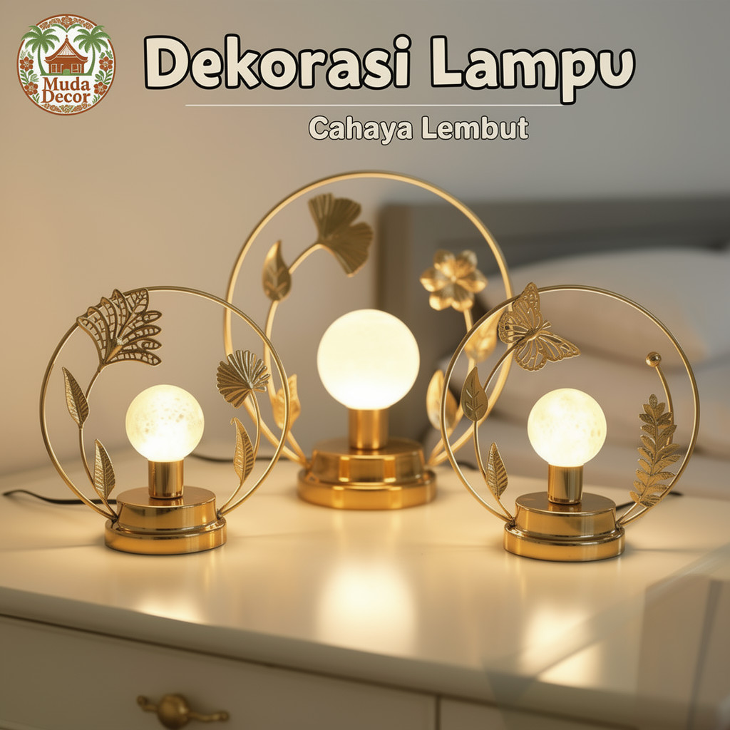 lampu hias ginkgo led lampu tidur dekorasi meja bedside cahaya hangat nordik baterai estetik