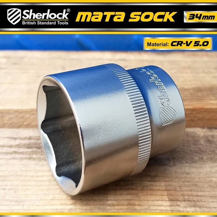 Kunci Shock 34 mm 6 PT / Sherlock Mata Sok/Sock 1/2 Inch