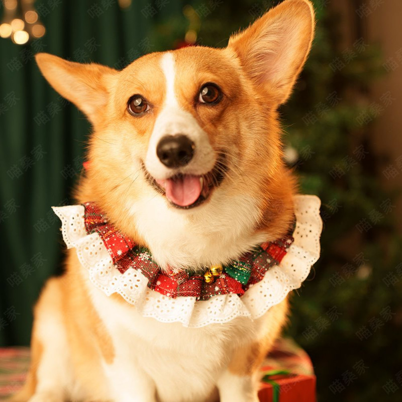 Dasi kupu-kupu Natal untuk hewan peliharaan, syal kucing, celemek anjing