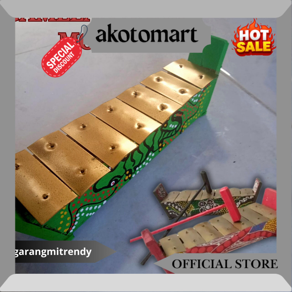 Gamelan Jawa Gambang Mini 7 Bilah Motif Painting Mainan Anak Bonus Pemukul ( Ukuran Kecil ) DK