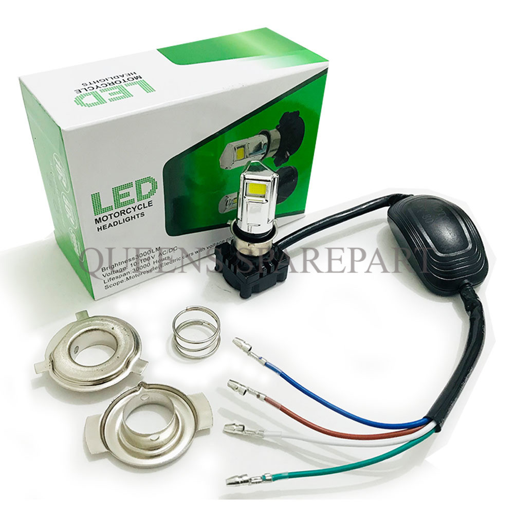 [QUEEN] Lampu Led 3 Sisi Kipas AC DC Kipas Lampu Depan warna Putih Original