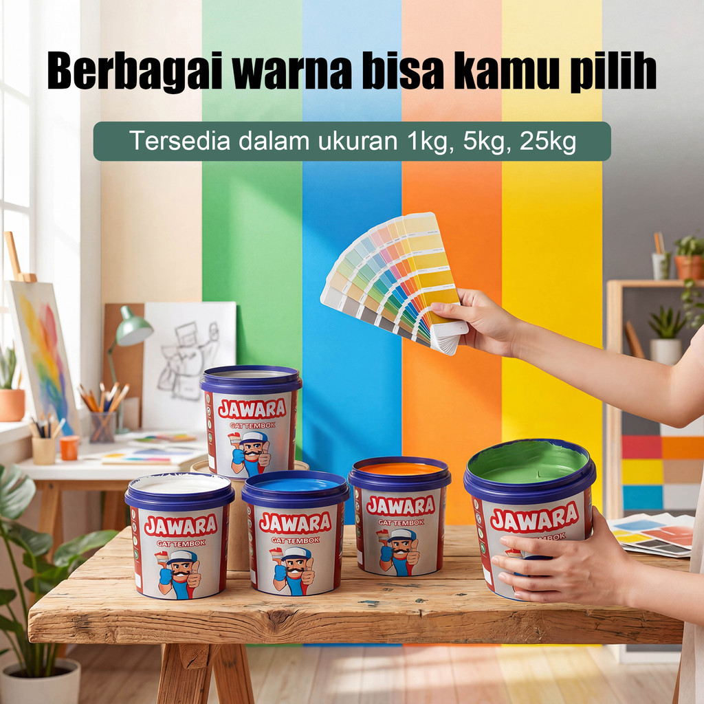 Jawara Cat Serbaguna Cat tembok 1kg murah cat tembok murah cat tembok anti air waterproof Cat Anti J