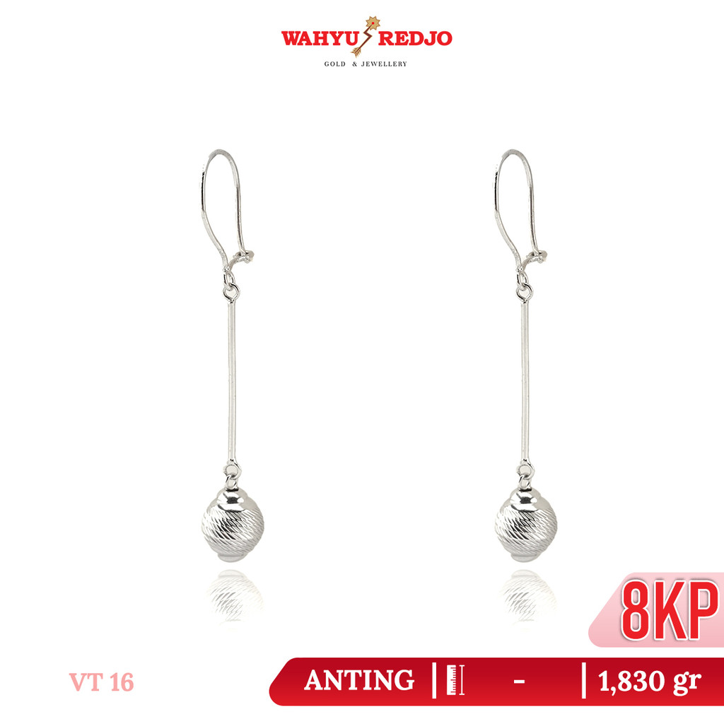 Anting-Anting Emas Putih Boba Juntai 8K Wahyu Redjo AN-8KP-31633248