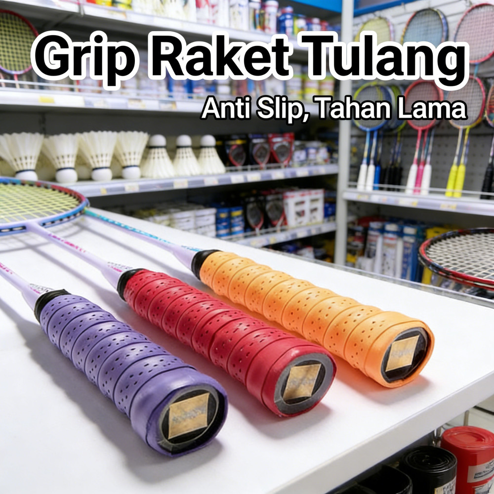 Raket Grip Anti Slip Tulang Spons / Grip Wrap Badminton / Wrap Grip Spons / Grip Raket Badminton / R