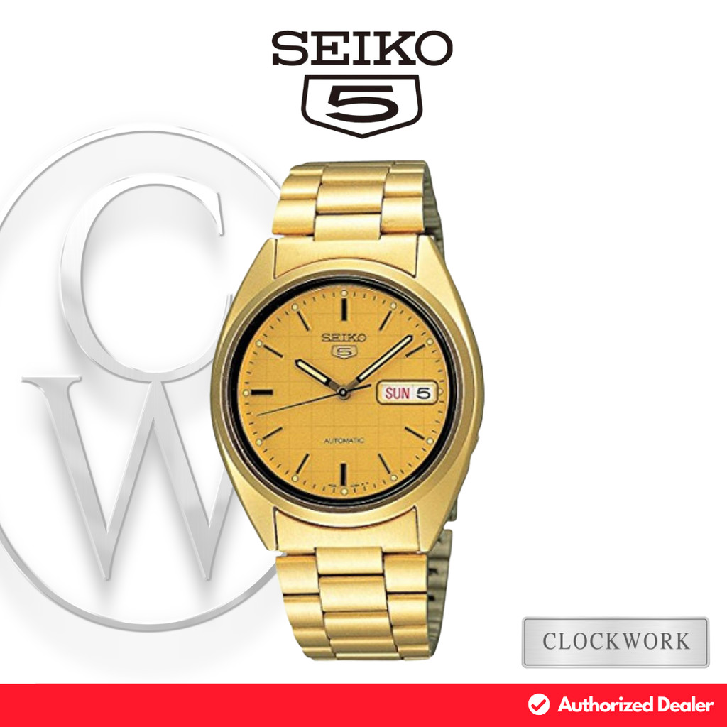 Jam Tangan Pria Seiko 5 Sports SNXL72K1 Rantai Vintage Casual Gold