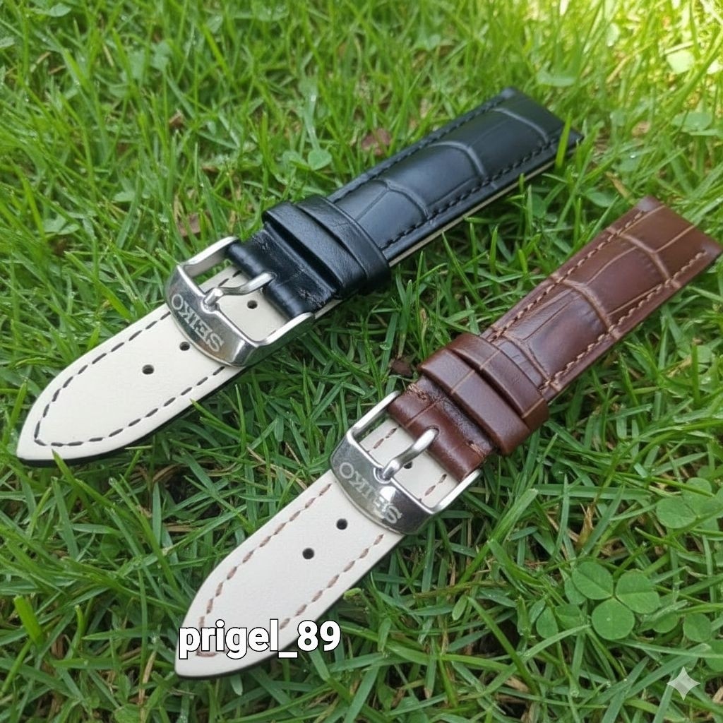 STRAP TALI JAM SEIKO TALI KULIT GENUINE LEATHER 18MM 20MM 22MM TALI JAM SEIKO