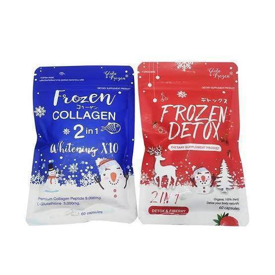 PAKET FROZEN DETOX DAN FROZEN COLLAGEN - PEMUTIH DAN PELANGSING AMPUH BPOM TOKO gudangsehat