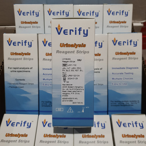 VERIFY - Urinalysis Reagen 10 Parameter isi 100's / Urine Strip Verify 10P