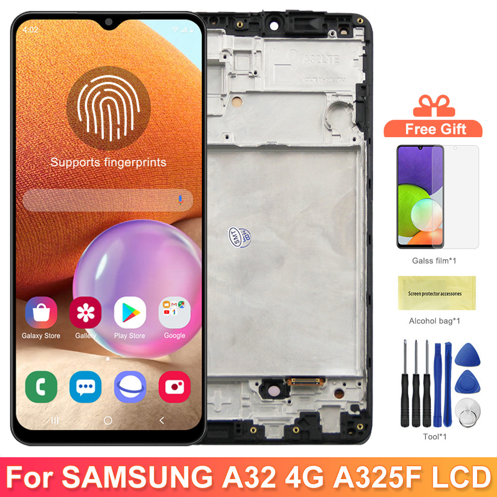 Super AMOLED A32 Screen Assembly for Samsung Galaxy A32 A325 A325F A325F/DS Lcd splay Tou Screen git