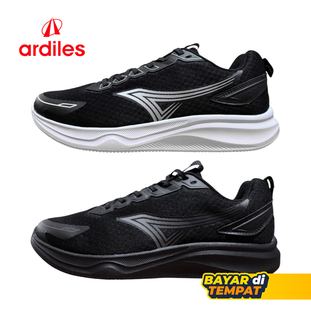 Sepatu Sekolah Sneakers Hitam Putih Pria Wanita - Ardiles Ventoux 39-44