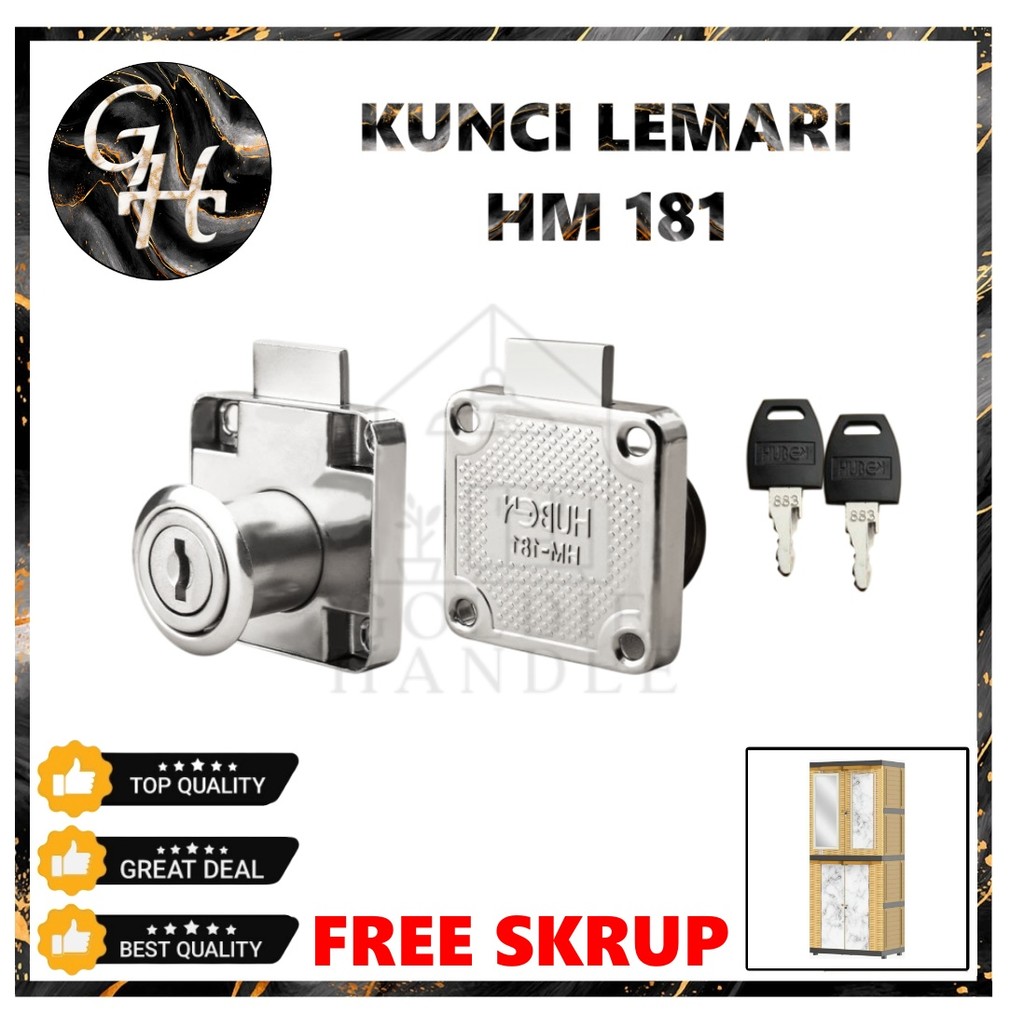 Kunci Loker Lemari Laci HM 181 Camlock Besi Plat Kunci Laci Meja Drawer