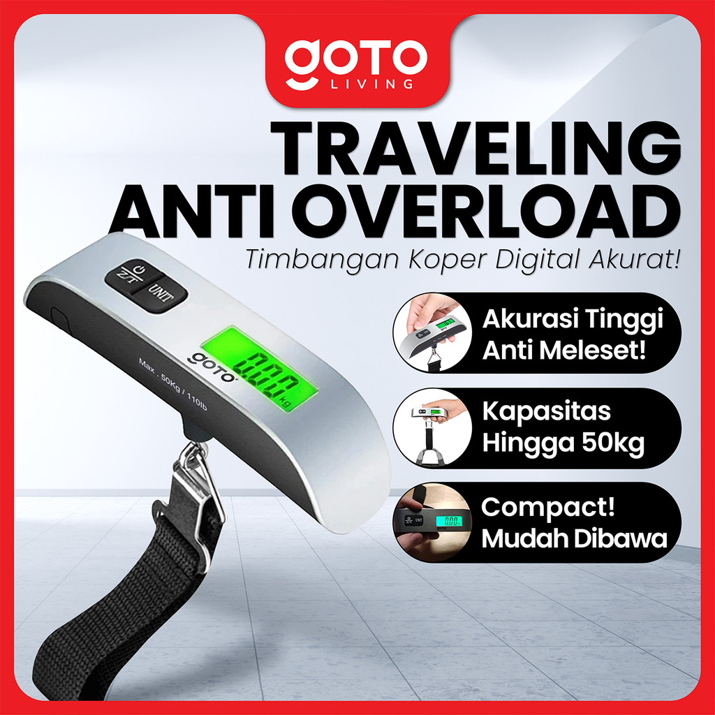 Goto Kogasi Lugage Scale Timbangan Koper Tas Digital Gantung Bagasi Travel 50 kg