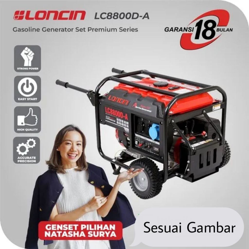 SPESIAL PROMO SALE GENSET / GENERATOR SET BENSIN LONCIN LC8800-DA (6500 WATT)