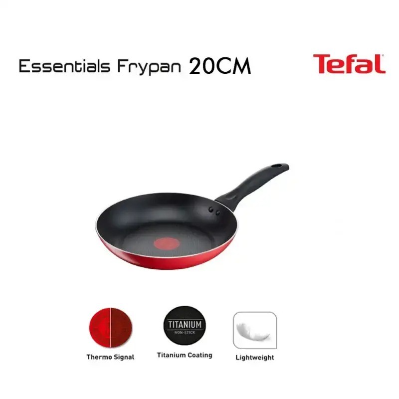 TEFAL ESSENTIALS FRYPAN 20cm / 24cm WAJAN TEFLON TEFAL ESSENTIAL FRYPAN ORIGINAL 100%