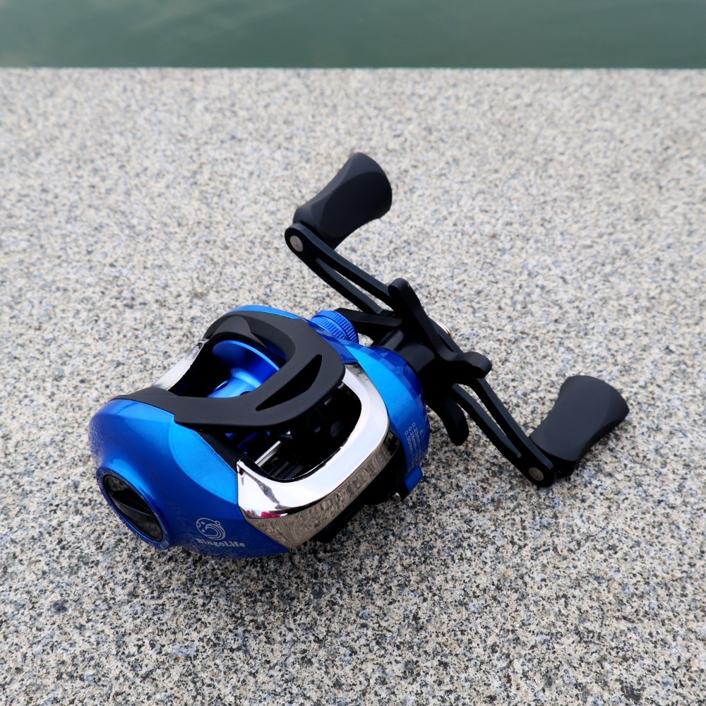 Bingolife Reel Baitcast Biru Metal Rasio Tinggi Rem Magnetik Mikro