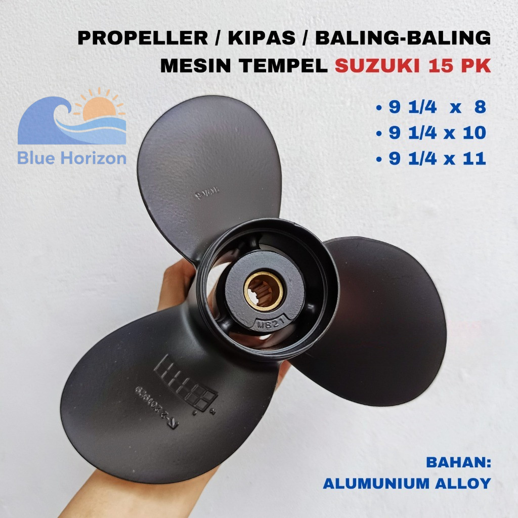 Propeller / Baling Baling / Kipas Mesin Tempel SUZUKI 15 PK / HP