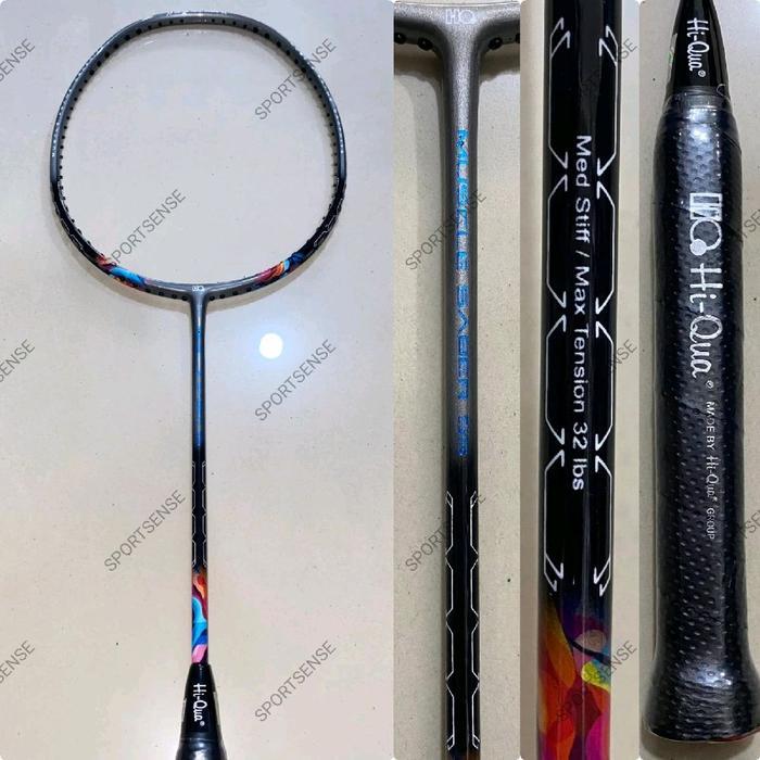 Raket Badminton Hiqua HQ Hi Qua Hi-Qua Muscle Saber 55 66 77 88 99 4U 32LBS Original Bonus Lengkap -