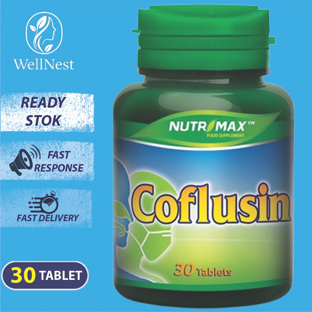 Nutrimax Coflusin 30 Tablet Membantu  Obat Herbal Batuk Kering Berdahak Alergi Radang Flu Pilek Sinu