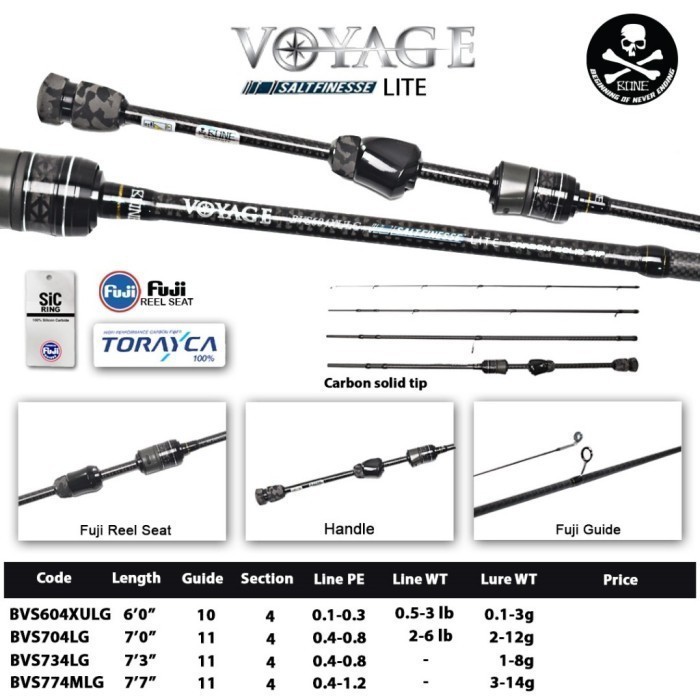 Joran Bone Voyage Saltfinesse Lite Spinning  - BVS 604XULG