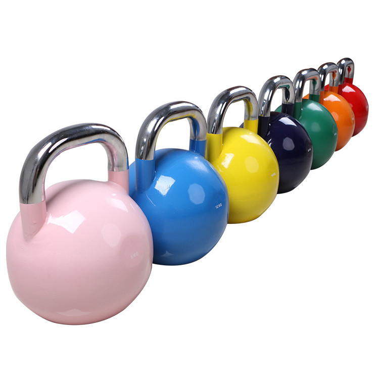 Fitness High Quality Custom Weight Lifting 28kg Kettleball Adjustable Chrome Handle Set Competition 