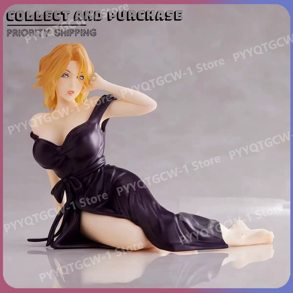 Anime Figure Matsumoto Rangiku Inoue Orihime Black Nightdress Sitting Action Modelo arming Statue Co