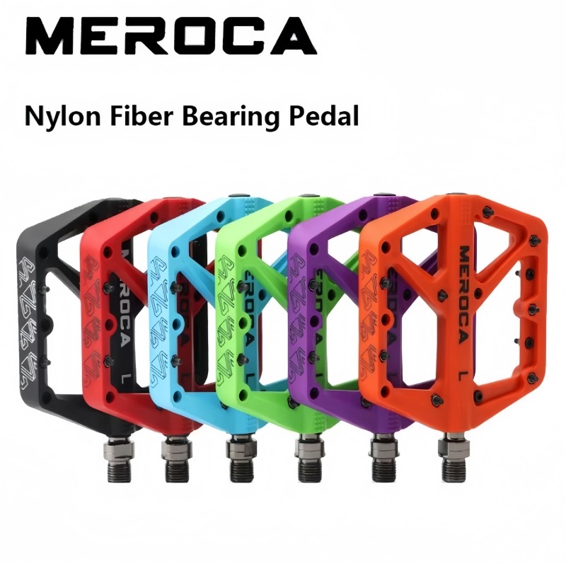 Meroca Bike Pedal Nylon Fiber Bearing Pedal For MTB Lightweight Extra Large Size Non-slip Wear-resis