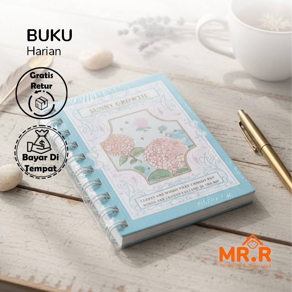 Sunny Growth Buku Diary Aesthetic Spiral Buku Catatan Harian Lucu Kekinian Buku Diary Aesthetic Bung