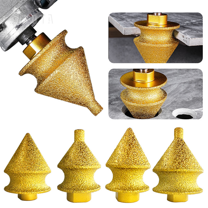 Mata CNC Router Diamond Chamfer Profil Batu Granit Marmer Nisan Kaca / Mata Profil Keramik Granit Bu