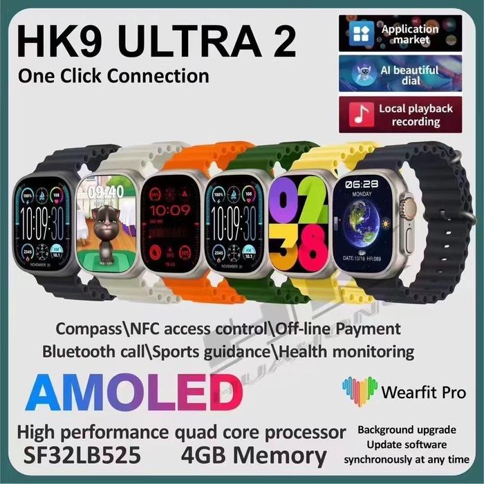 HK9 Ultra 2 Ver.2024 Titanium AMOLED Retina Apple Smart Watch - Bazel Silver, ULTRA 2