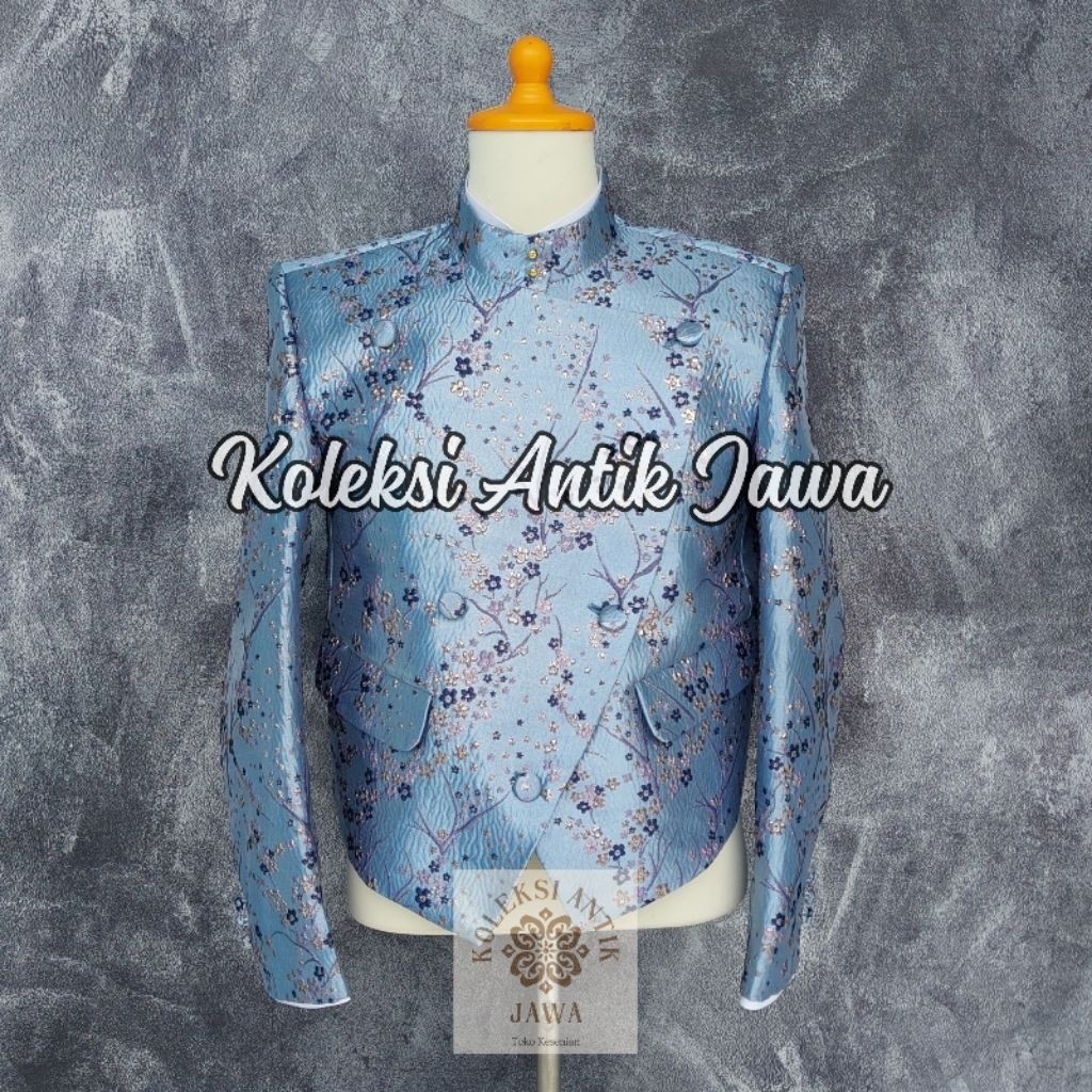 Beskap Solo Krowok Alusan Jaguar Import Premium Motif Bunga