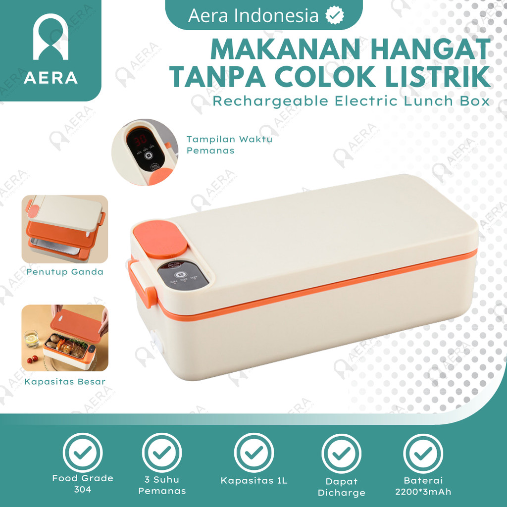 Lunch Box Electric Portable Rechargeable USB 1 Liter | Lunch Box Elektrik | Kotak Makan Penghangat M