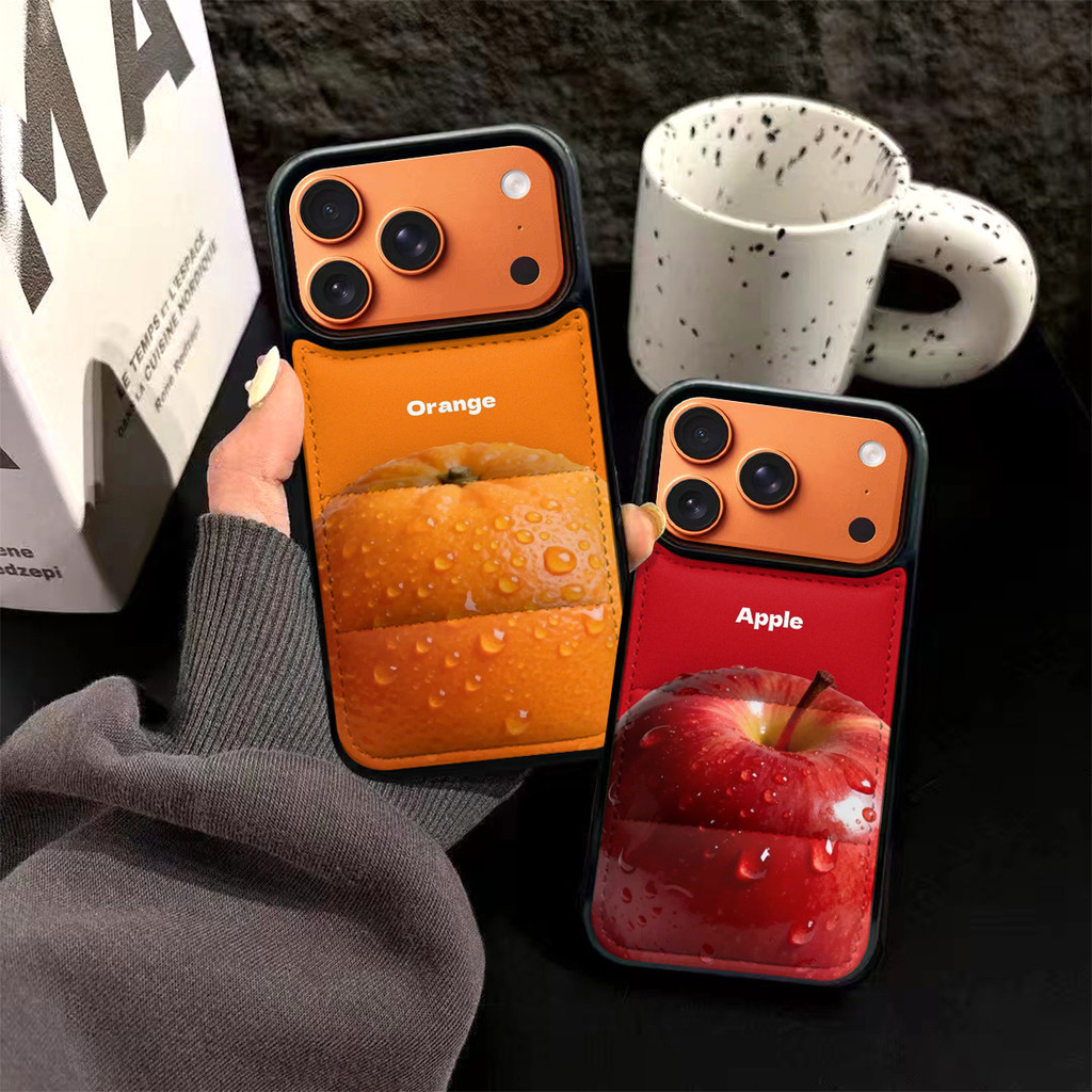 Premium Apple Orange Puffer Down Jacket Case For iPhone X XR 11‑17 Pro Max, Full Protection Multiple