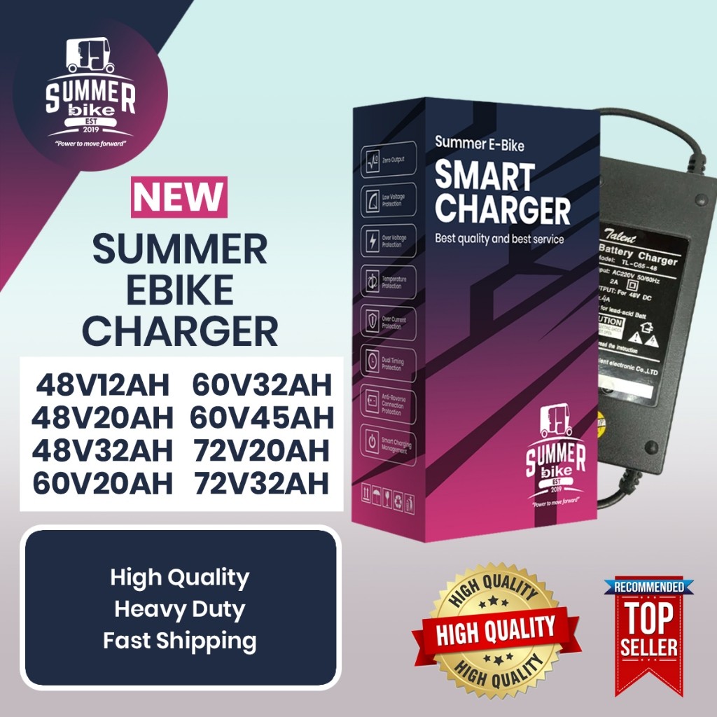 Pengisi Daya Baterai Ebike SUMMER 48V12AH 48V20AH 48V32AH 60V20AH 60V32AH 60V45AH 72V20AH 72V32AH