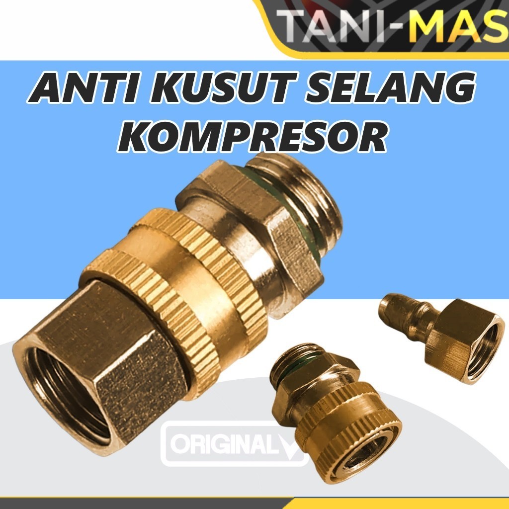 Anti kusut selang kompresor kuningan drat luar dalam 14mm